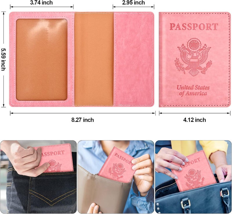 Eoehro Passport Holder for Travel Essentials-2Pack, Passport Wallet Cover Case for Travel Must Haves Accessories,Passport Book Holders for Women and Men - Image 3